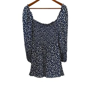 Reformation Kelli Smocked Floral Mini Dress Size S